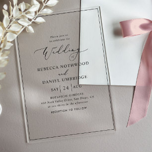 Classic & Simple Wedding Acrylic Invitations