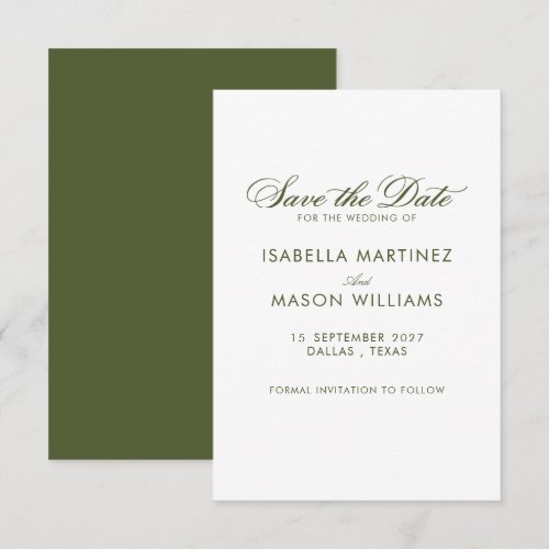 Classic simple wedding card
