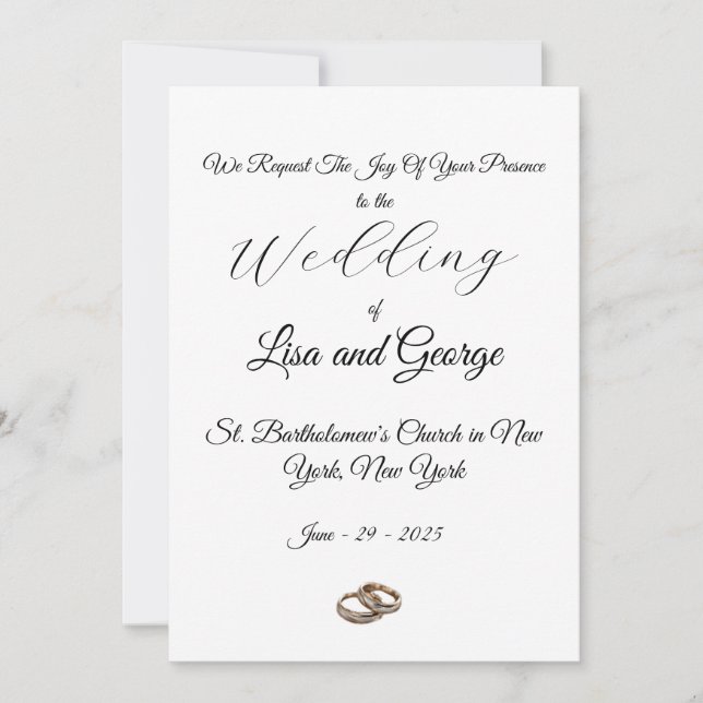 Classic Simple Wedding Invitation (Front)