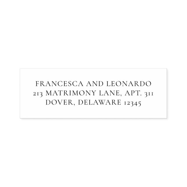 Classic Simple Wedding Return Address Self-inking Stamp (Design)