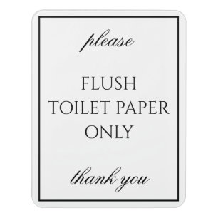 Classic Simple White Bathroom Septic Sign