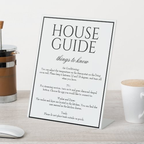 Classic Simple White House Guide Guest Table Sign