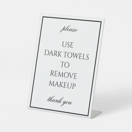 Classic Simple White Makeup Towel Counter Sign