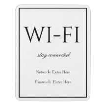 Classic Simple White Wi-Fi Guest Sign