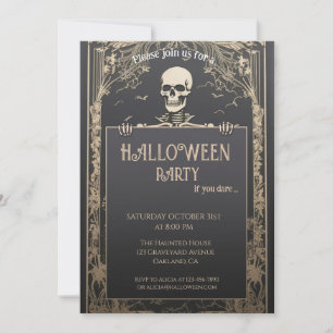 Classic Skeleton Halloween Invitation