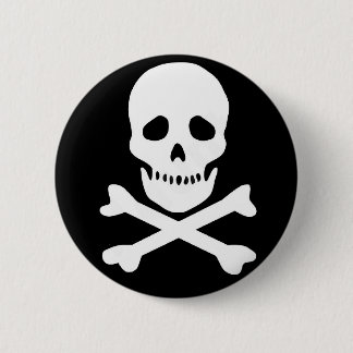 classic skull and crossbones button