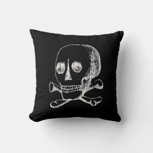 Classic Skull and Crossbones Graphic Throw Pillow