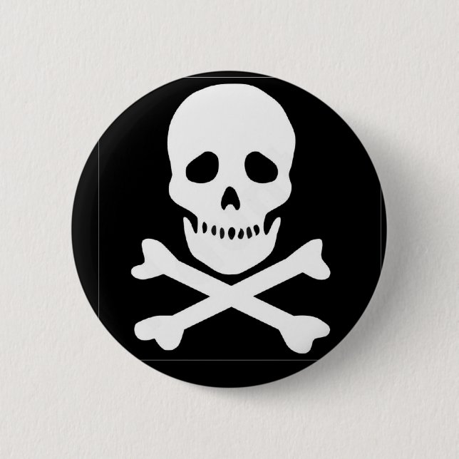 classic skull and crossbones pinback button (Front)