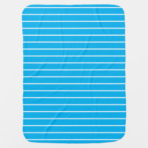 Classic Sky Blue and White Stripes Baby Blanket