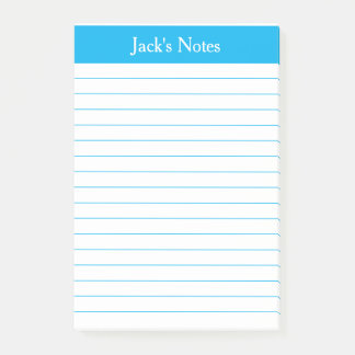 Classic Sky Blue Lined Personalized Post-it Notes