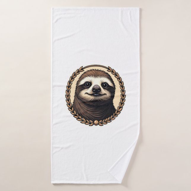 Classic Sloth Engraving Nature Shirt (1) Bath Towel (Bath Towel)