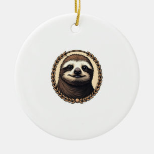 Classic Sloth Engraving Nature Shirt (1) Ceramic Ornament