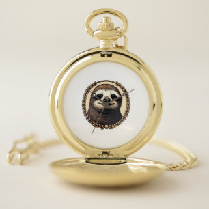 Classic Sloth Engraving Nature Shirt (1) Pocket Watch