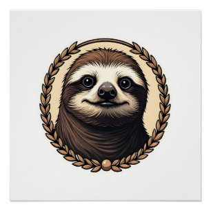 Classic Sloth Engraving Nature Shirt (1) Poster