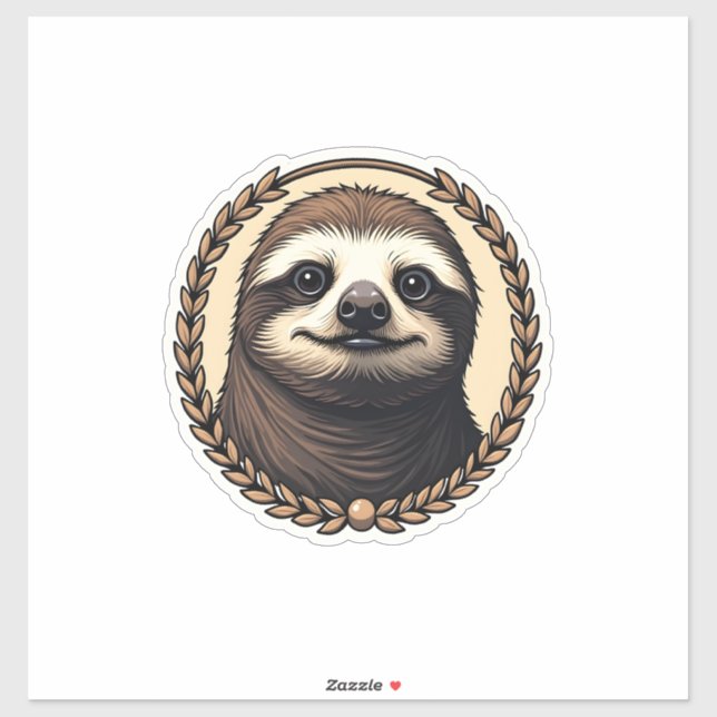 Classic Sloth Engraving Nature Shirt (1) Sticker (Sheet)