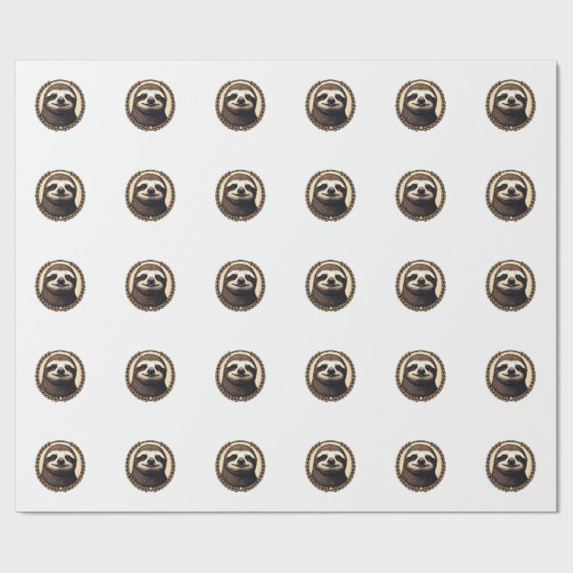 Classic Sloth Engraving Nature Shirt (1) Wrapping Paper (Flat)