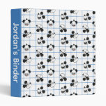 Classic Smiling Mickey Mouse Grid Pattern 3 Ring Binder