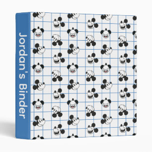 Classic Smiling Mickey Mouse Grid Pattern 3 Ring Binder