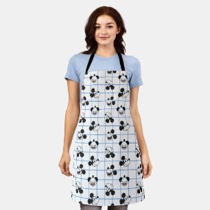 Classic Smiling Mickey Mouse Grid Pattern Apron