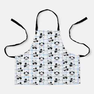 Classic Smiling Mickey Mouse Grid Pattern Apron