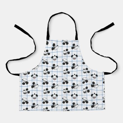 Classic Smiling Mickey Mouse Grid Pattern Apron
