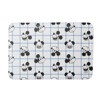 Classic Smiling Mickey Mouse Grid Pattern Bath Mat