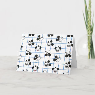 Classic Smiling Mickey Mouse Grid Pattern Card