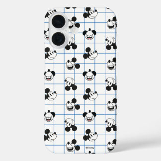 Classic Smiling Mickey Mouse Grid Pattern iPhone 16 Case