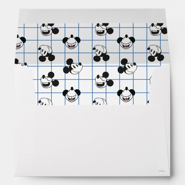 Classic Smiling Mickey Mouse Grid Pattern Envelope (Back (Bottom))
