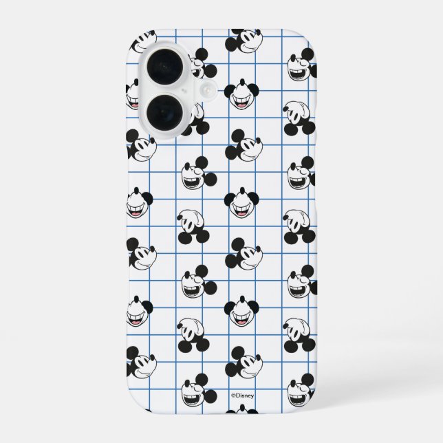 Classic Smiling Mickey Mouse Grid Pattern Iphone Case (Back)