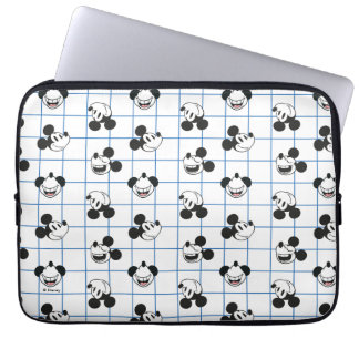 Classic Smiling Mickey Mouse Grid Pattern Laptop Sleeve