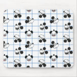 Classic Smiling Mickey Mouse Grid Pattern Mouse Pad