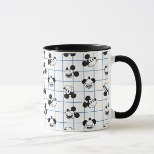 Classic Smiling Mickey Mouse Grid Pattern Mug