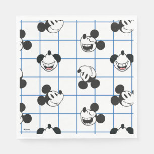 Classic Smiling Mickey Mouse Grid Pattern Napkins