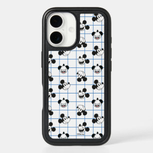 Classic Smiling Mickey Mouse Grid Pattern iPhone 16 Case