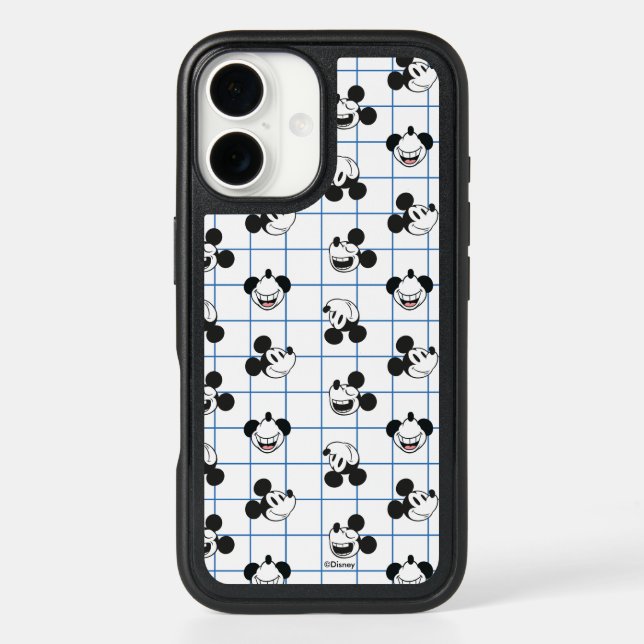 Classic Smiling Mickey Mouse Grid Pattern Otterbox iPhone Case (Back)