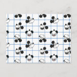 Classic Smiling Mickey Mouse Grid Pattern Postcard