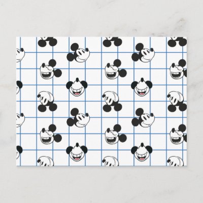Classic Smiling Mickey Mouse Grid Pattern Postcard