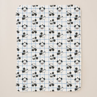 Classic Smiling Mickey Mouse Grid Pattern Sherpa Blanket