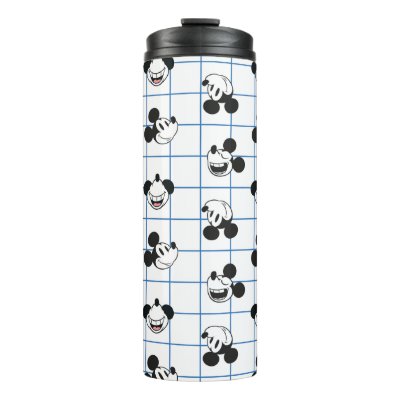 Classic Smiling Mickey Mouse Grid Pattern Thermal Tumbler