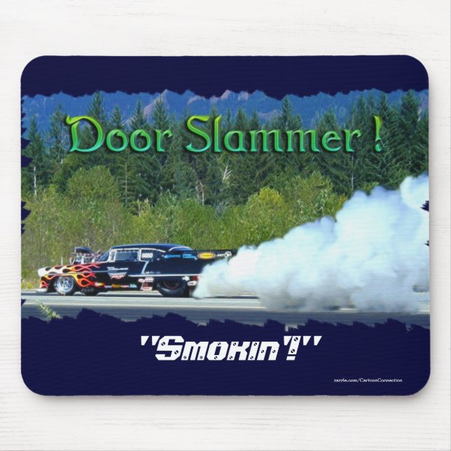 Classic Smoking Doorslammer Race Car Collectible Mouse Pad (Front)