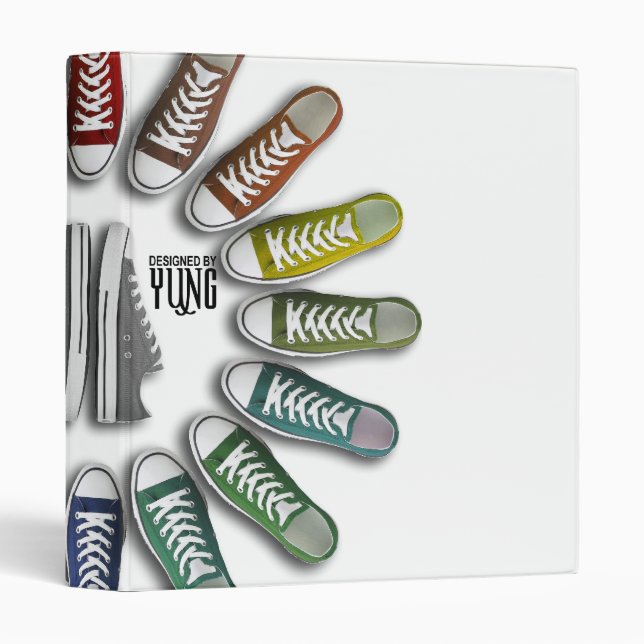 Classic Sneakers Circle 3 Ring Binder (Front/Spine)