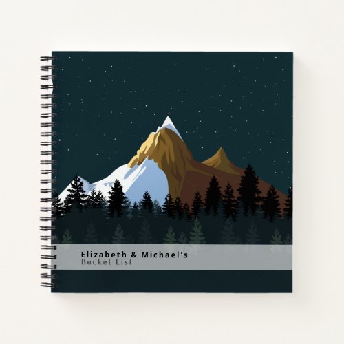 Classic Snow Capped Mountains BUCKET LIST Custom Notebook