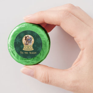 Classic Snow Globe Photo Personalized Christmas Dipped Oreo Cookie Favors