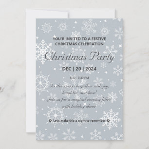 Classic Snowflake Christmas Party Invitation