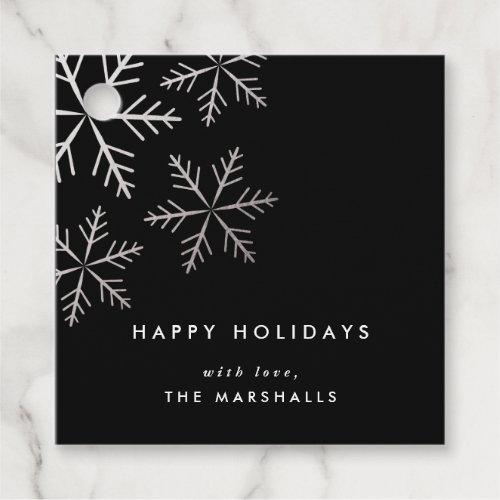 Classic Snowflake Faux Foil Holiday gift tag