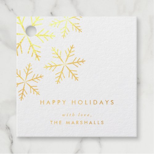 Classic Snowflake Holiday Gold Foil Favor Tags