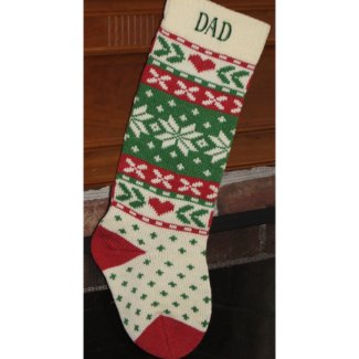 Classic Snowflake Knit Christmas Stocking