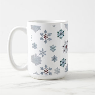 Classic Snowflake Silhouettes Pattern Christmas Coffee Mug