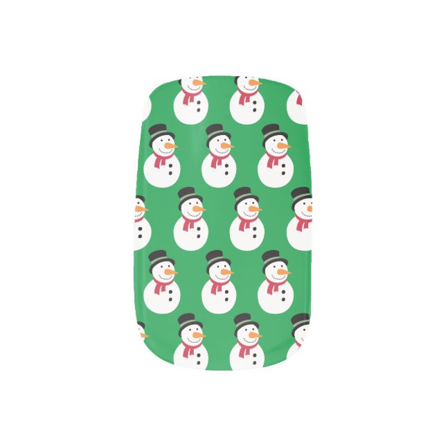 Classic Snowman Minx Nail Art (Right Thumb)